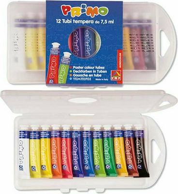 Primo Tempera Colour Paint Tube 7.5ml Multicolour 12pcs