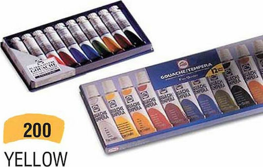 Royal Talens Gouache Extra Fine Quality Tempera Farben Yellow 200 in Röhre 20ml 3Stück 38608200