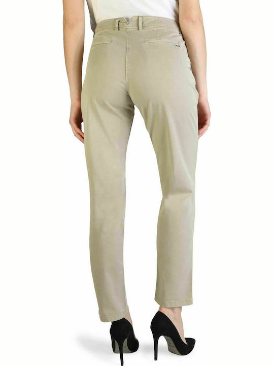 Armani Exchange Women's High-waisted Cotton Trousers Beige 3ZYP30YNCVZ-1724