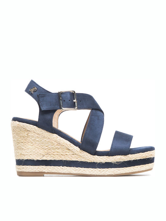 Women's Suede Platform Shoes Navy Blue