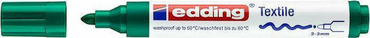 Edding Textile Marker 4500 Marker Wash-resistant Green for Fabric Στρογγυλή Μύτη