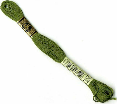 DMC Thread Embroidery Μουλινέ 117 Cotton in Green color 8m Avocado Green Very Dark