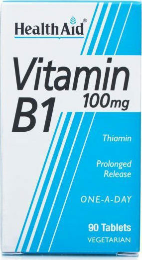 Health Aid Vitamin B1 Βιταμίνη για την Υγεία του Νευρικού Συστήματος 100mg 90 ταμπλέτες