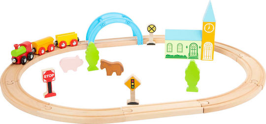 Small Foot City Country Railroad Set with Train made of Wood for 3++ Years