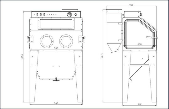 Express Кабинет за пясъкоструйка 350lt SBC-350