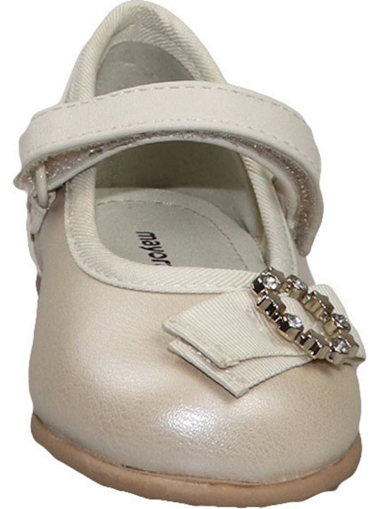 Kids Ballerinas with Hoop & Loop Closure Silver