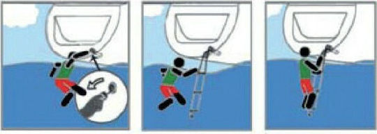 Eval 3 Steps Boat Ladder Emergency Ladder 110x13.5cm
