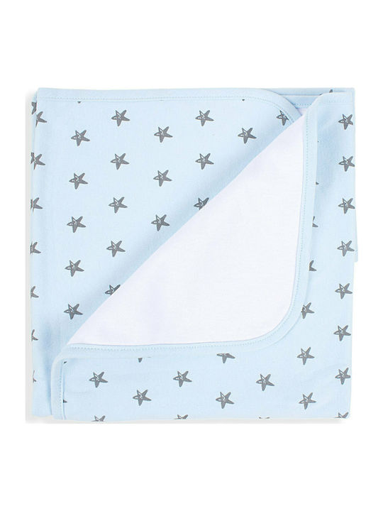 Interbaby Blanket Nursery Swaddling Blankets Estrella Cotton Light Blue 78x78cm