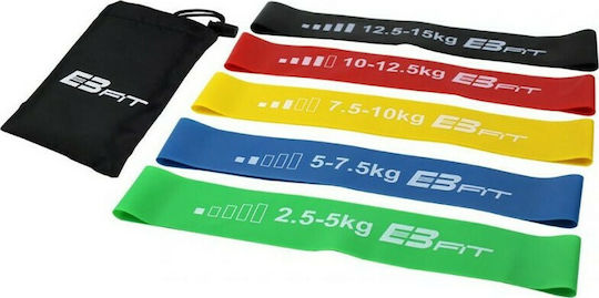 EB FIT 5in1 1028842 Mini Loop Resistance Bands Set 5pcs Multicolour 0.235m