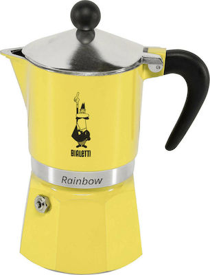 Bialetti Rainbow 0004982 Stovetop Espresso Pot 3 Cups Galben