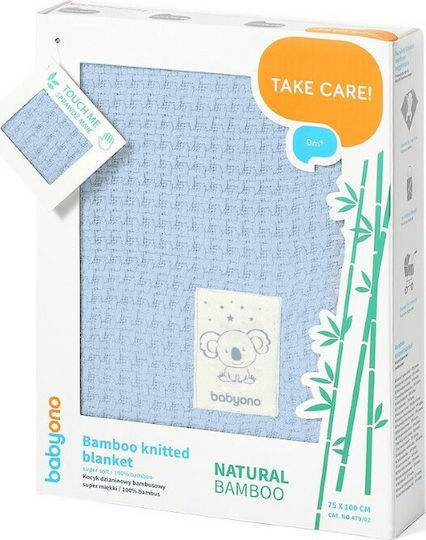 Babyono Pătură Pepinieră Swaddling pături Bambus Albastră 75x110cm