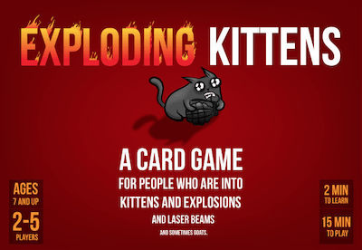 Exploding Kittens Επιτραπέζιο Παιχνίδι για 2-5 Παίκτες 7+ Ετών