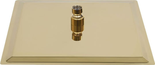 vidaXL Τετράγωνη Κεφαλή Ντουζ 25x25cm Gold