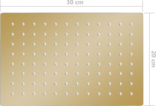 vidaXL Ορθογώνια Κεφαλή Ντουζ 20x20cm Gold