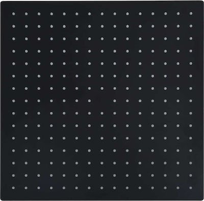 vidaXL Inox Square Showerhead Black 40x40cm