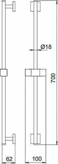 La Torre Flute Βέργα Ντουζ Chrome