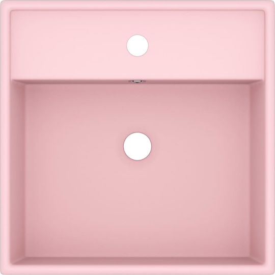 vidaXL Επικαθήμενος Νιπτήρας Κεραμικός 41x41x15cm Ροζ