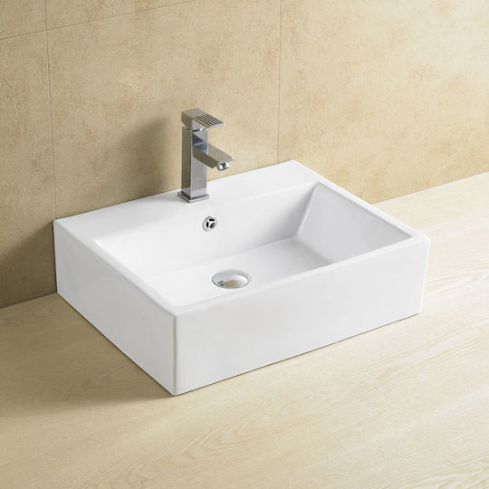 Ceramita F691 Deasupra Blatului Chiuvetă Porțelan 53x41x15cm Alb