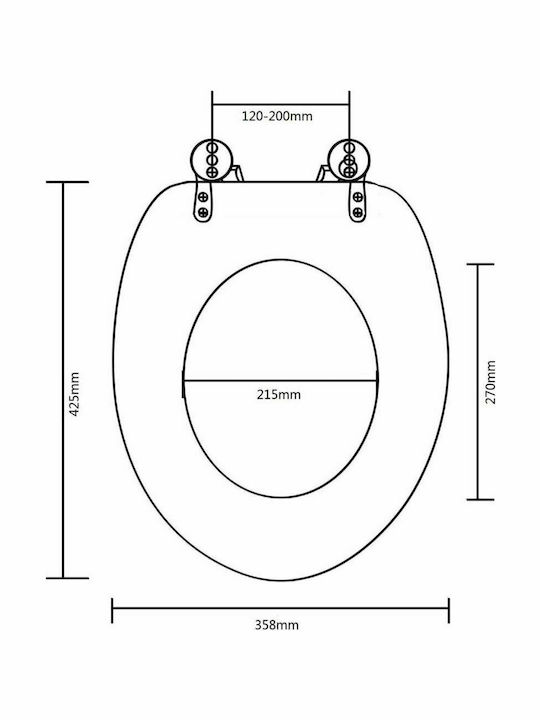 vidaXL Wooden Toilet Seat White 42.5cm