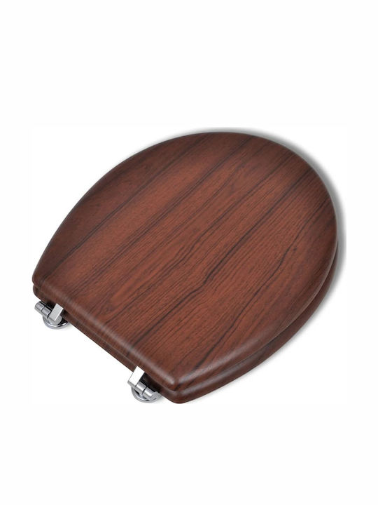 vidaXL Wooden Toilet Seat Brown 42.5cm