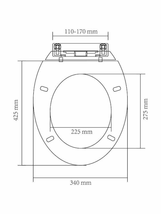 vidaXL Capac WC Închidere lentă Plastic 46x34cm Alb