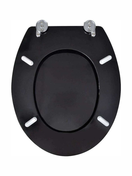 vidaXL Wooden Toilet Seat Black 42.5cm