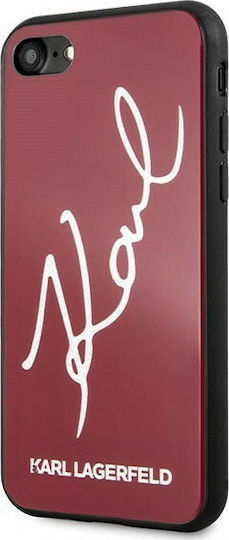 Karl Lagerfeld Signature Back Cover Plastic Red (iPhone SE 2022/2020)