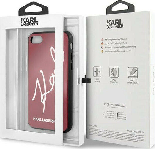 Karl Lagerfeld Signature Back Cover Plastic Red (iPhone SE 2022/2020)