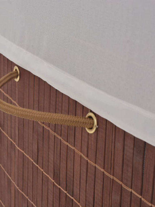 vidaXL Wäschekorb Bamboo Klappbar 83lt mit Deckel 52x32x60cm Braun