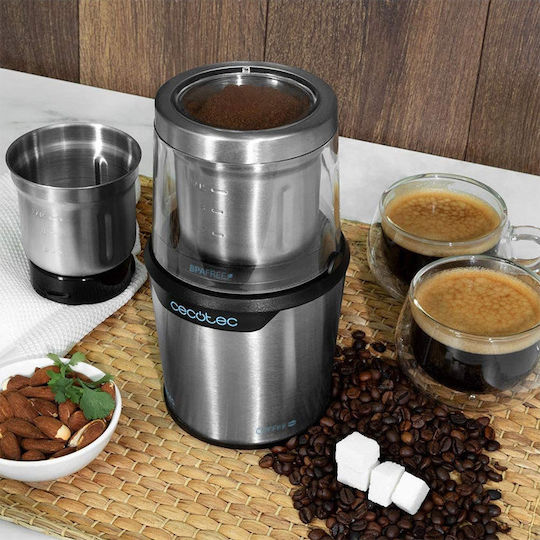 Cecotec TitanMill 300 DuoClean Electric Coffee Grinder 300W for 90gr Beans Silver