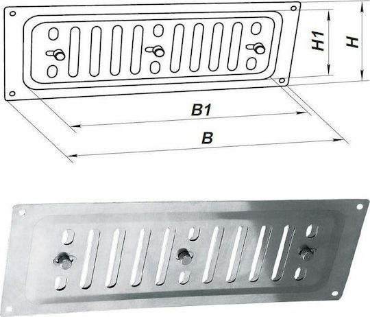 Vents Vent Louver 9x26cm Rectangular with Screen