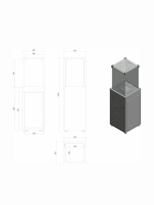 Kratki PATIO/G31/37MBAR/S Огнище На открито Черен