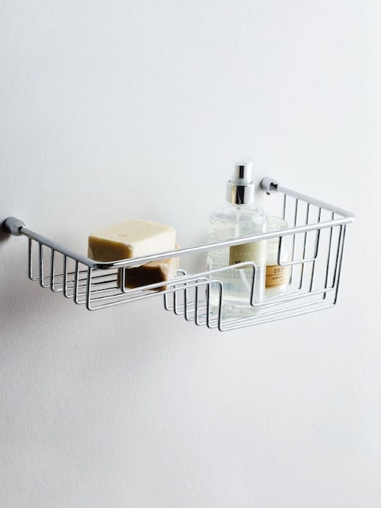Tema Wall Mounted Bathroom Shelf Inox 30x15x11cm Silver