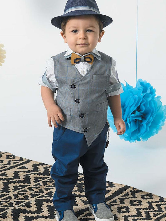 Bonito Baby Βαπτιστικό Κοστούμι Μπλε 5τμχ Bonito Baby Βαπτιστικό Κοστούμι Μπλε 5τμχ