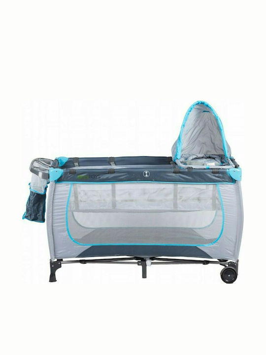 Ecotoys Playpen with Changing Table & Mattress Light Blue 140x66cm