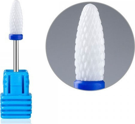 NY-109 Safety Nail Drill Ceramic Bit with Cone Head Blue