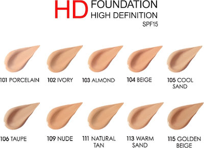 Golden Rose HD Foundation Flawless Finish Machiaj lichid 30ml