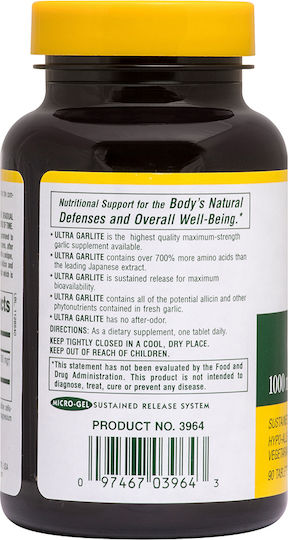 Nature's Plus Ultra Garlite 90 ταμπλέτες