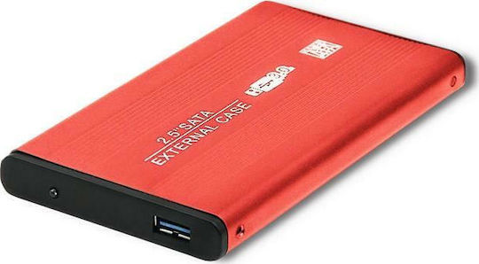 Qoltec Case for Hard Drive 2.5" SATA III with Connection USB 3.0 Red