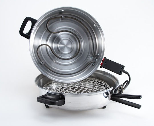 FOINIX Tabletop Electric Grill Aluminium Grill 900W with Lid 27.5cmx27.5cmcm