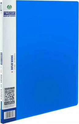 Metron Clipboard Flexible with 10 plastic sleeves Slides for Paper A4 Blue 1pcs 907.10.L