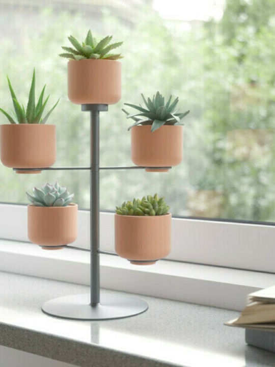 Umbra Terrapota Planter Κασπώ Μεταλλικό Γκρι με Βάση 28.6x28.6x38.1εκ.