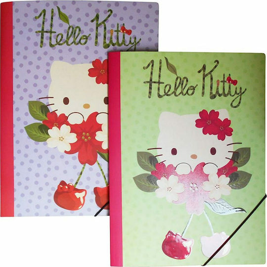 Graffiti Folder with Rubber Band for Paper A4 Hello Kitty