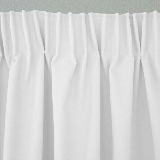 Lino Home Curtain with Pencil Pleat Samos White 300x275cm