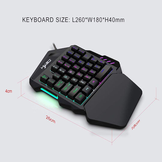 Docooler HXSJ V100 Gaming KeyPad με RGB φωτισμό (Αγγλικό US)