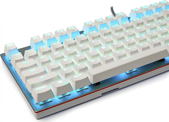 Motospeed GK89 Ασύρματο Gaming Μηχανικό Πληκτρολόγιο με Outemu Brown διακόπτες και Φωτιζόμενα πλήκτρα (International English) Λευκό
