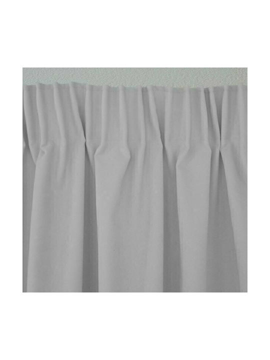 Lino Home Curtain with Pencil Pleat Samos Gray 300x275cm