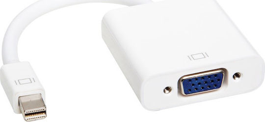 Μετατροπέας mini DisplayPort male σε VGA female Λευκό 1τμχ 18155