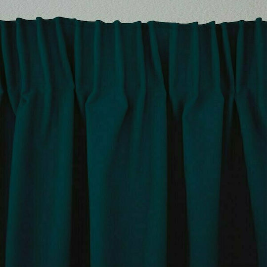 Lino Home Curtain with Pencil Pleat Renas 17078 Peacock 300x280cm