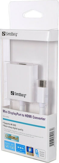 Sandberg Mini-DisplayPort männlich zu HDMI weiblich Weiß 1 Stück 509-03